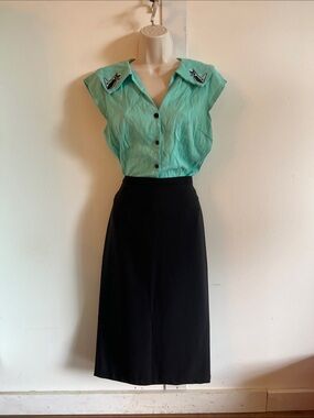 STOP STARING Classic Pinup Black Pencil Skirt